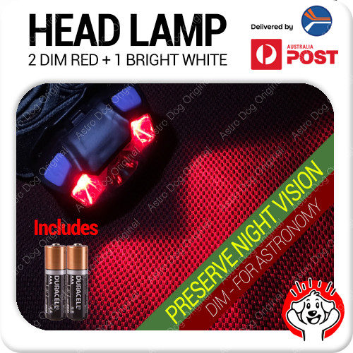 Red Light LED Astronomy Headlamp for Night Vision with Duracell Batteries