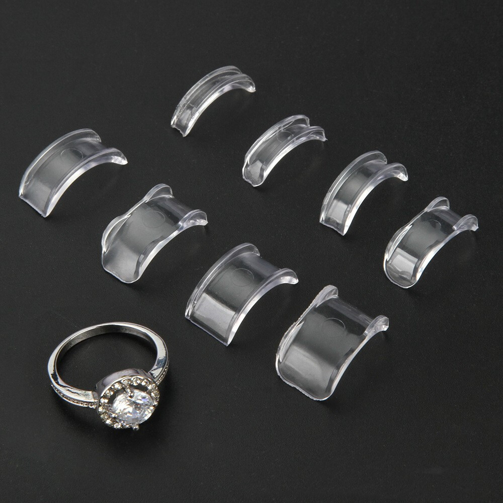 8Pcs Ring Size Adjuster Invisible Clear Ring Sizer Jewelry Fit Reducer Guard US