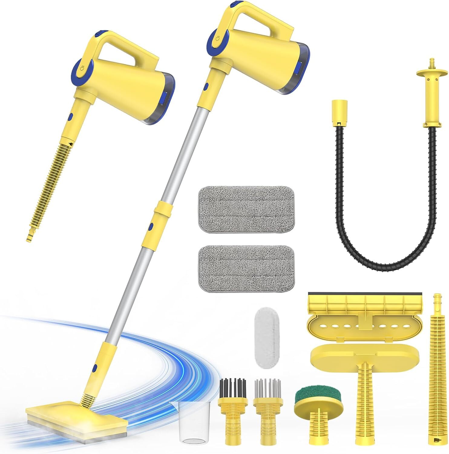 OMESER 6 in 1 Pet All-in-One Hard Floor Vacuum & Steam Mop Cleaner Water Tank