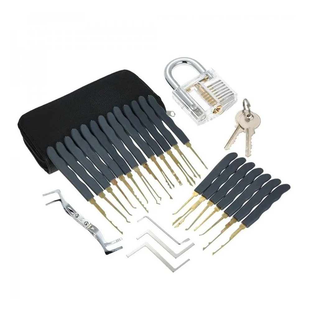 24Pcs Stainless Steel Professional Key Extractor Remover Training Tools Set