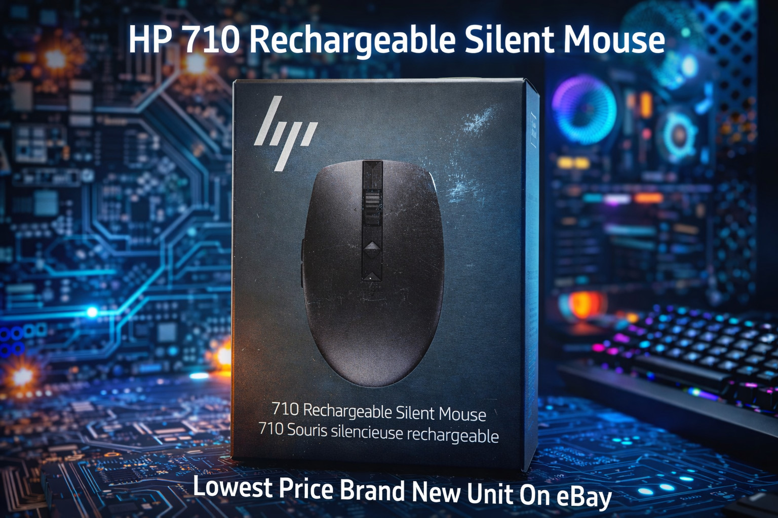 HP 710 Rechargeable Silent Mouse Wireless Bluetooth USB-C Ergonomic BRAND NEW