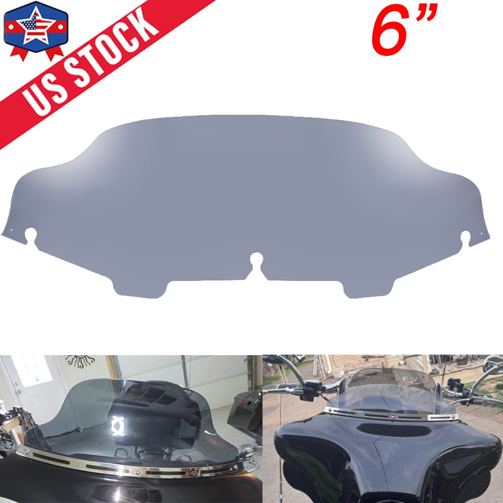 For Harley Electra Glide Ultra Limited 1996-2013 6" Smoke Windshield Windscreen