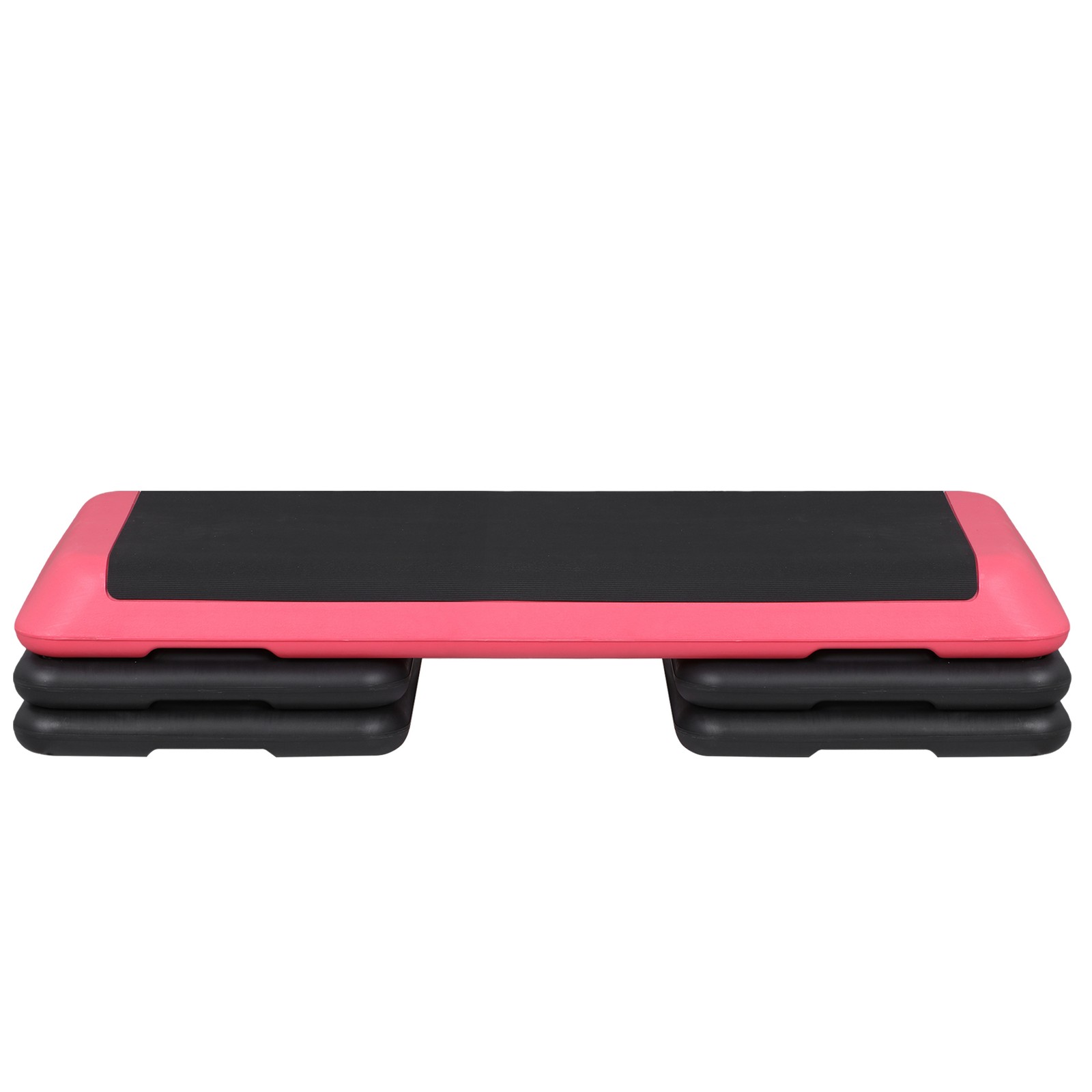 Aerobic Exercise Step Platform with 4''-6''-8'' Adjustable Risers Indoor Pink