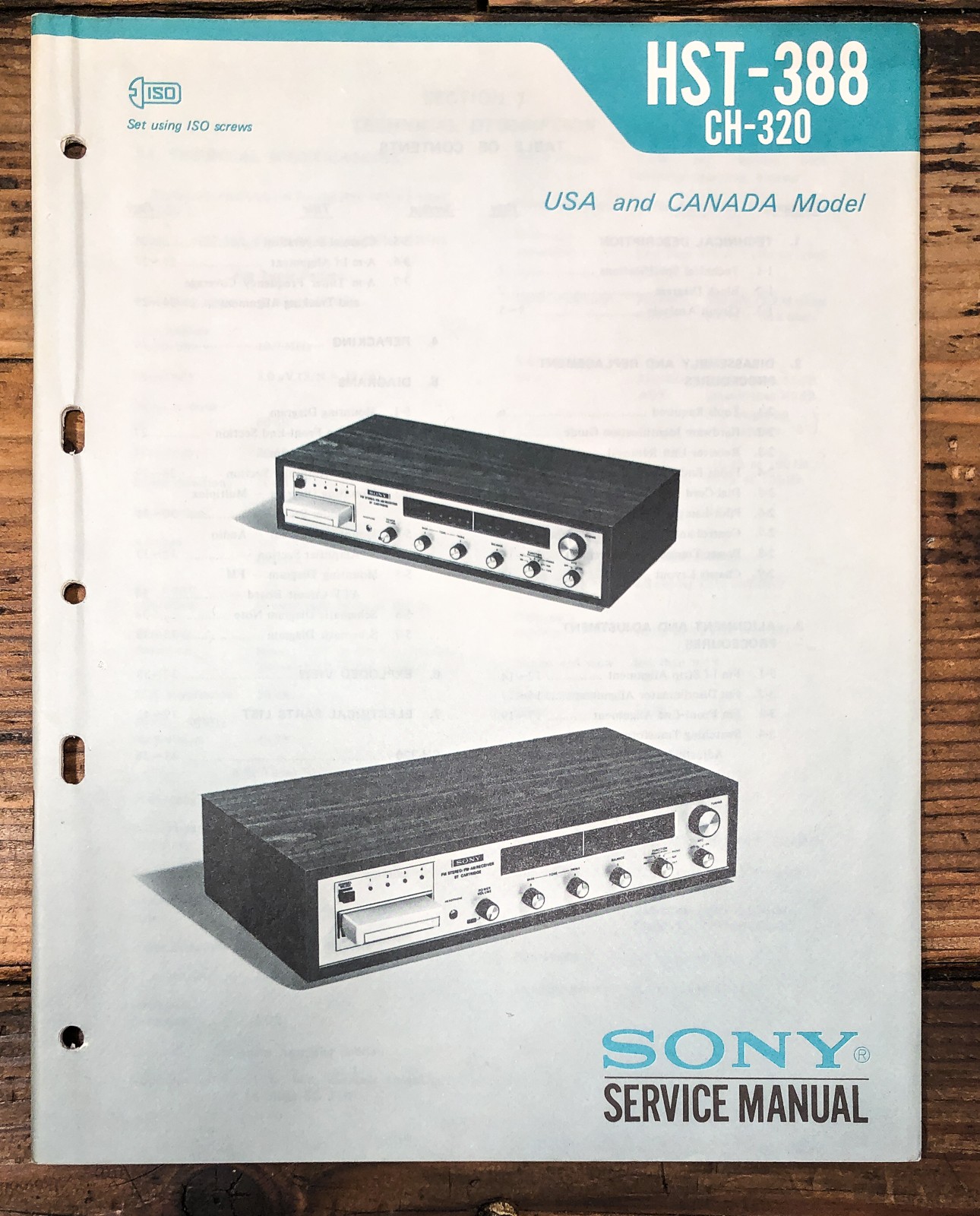 Sony HST-388 CH-320 Receiver Service Manual *Original*
