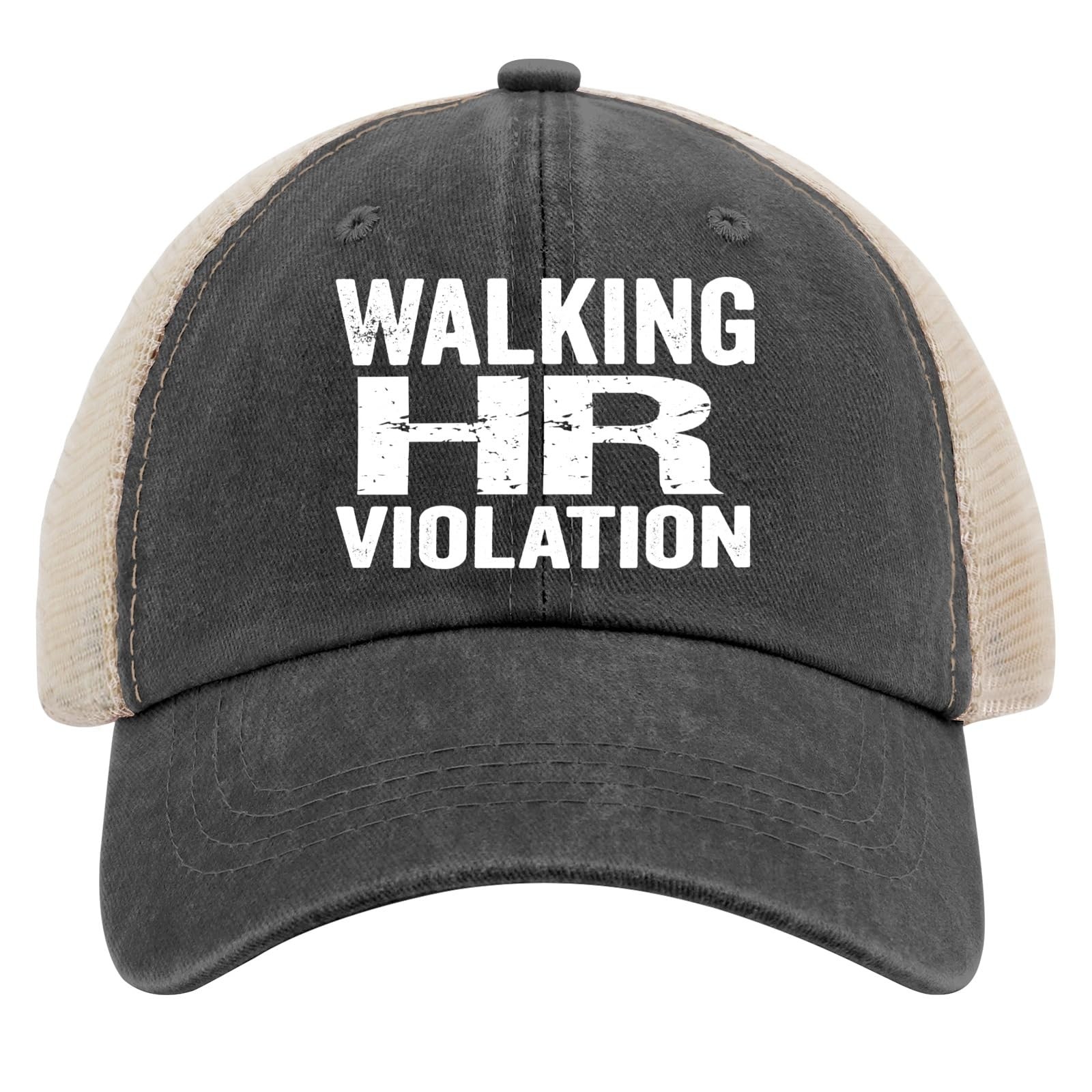 Walking hr Violation Hats for Mens Funny Adult Humor One Size, Allblack