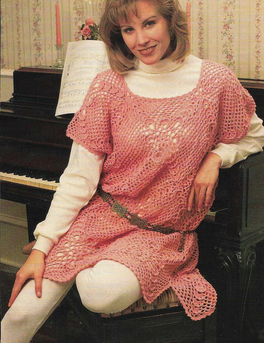 OVERSIZED TUNIC SWEATER 2 SIZES WOMEN'S DIGEST SIZE CROCHET PATTERN INSTRUCTIONS