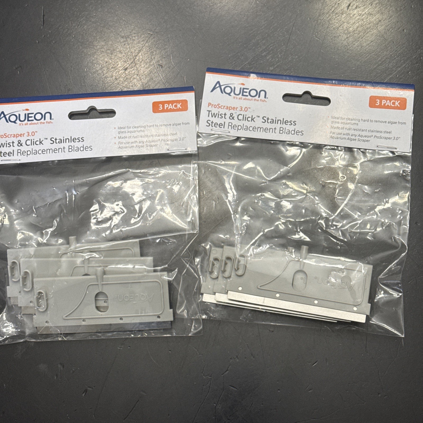 6 AQQUEON Twist & Click STAINLESS STEEL Replacement Blades (2) 3-Packs