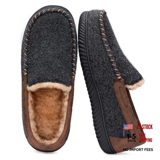 Men's Hearthfire Memory Foam Moc Slipper 10 Black