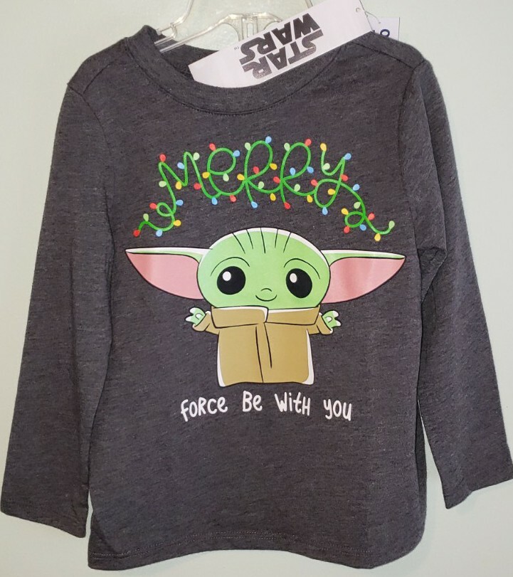 Old Navy 12-18 18-24 2T 3T 4T Long Sleeve Star Wars Christmas Tee Yoda #21122