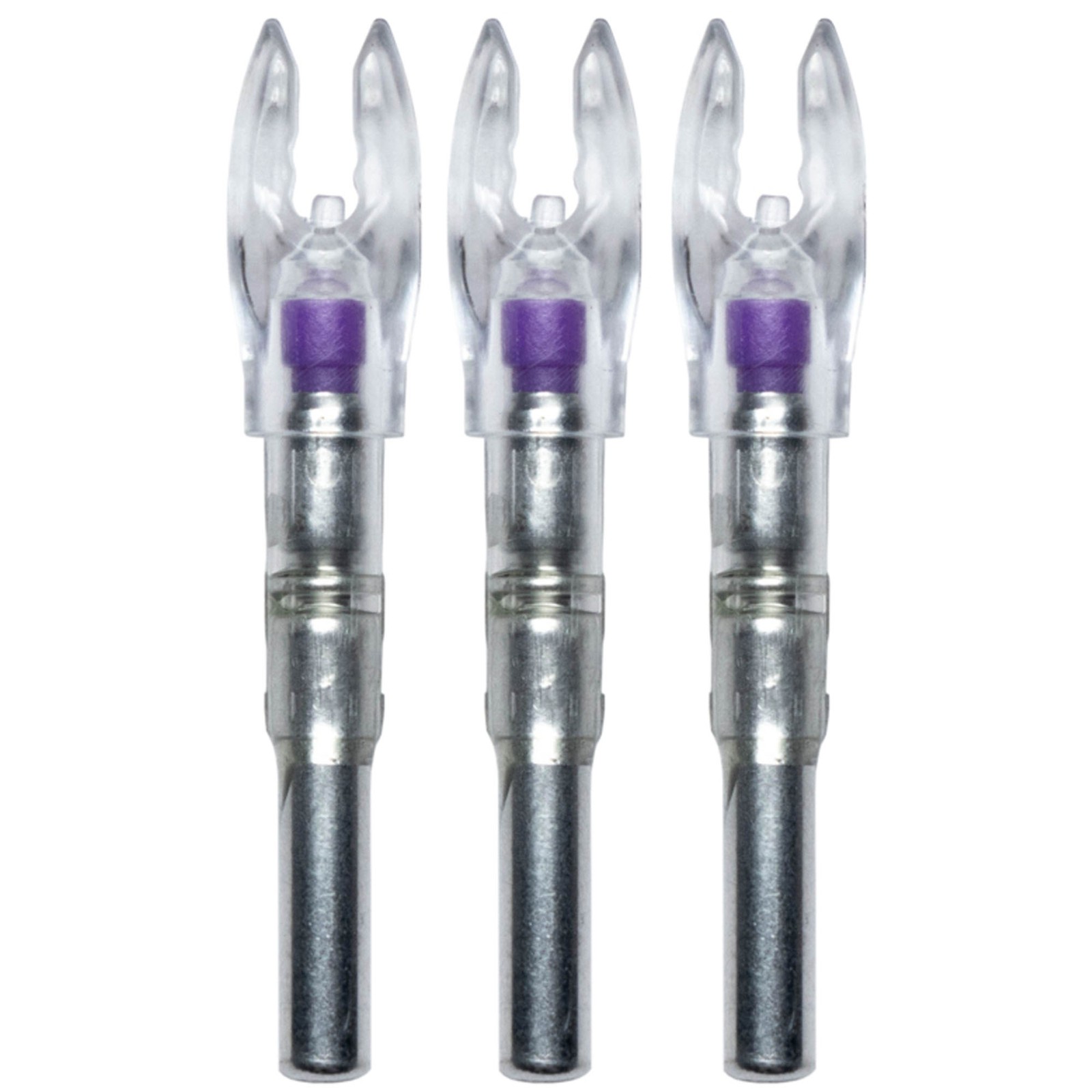 Nockturnal Fit Universal Size Strobing Red and Blue Lighted Nock 3-Pack