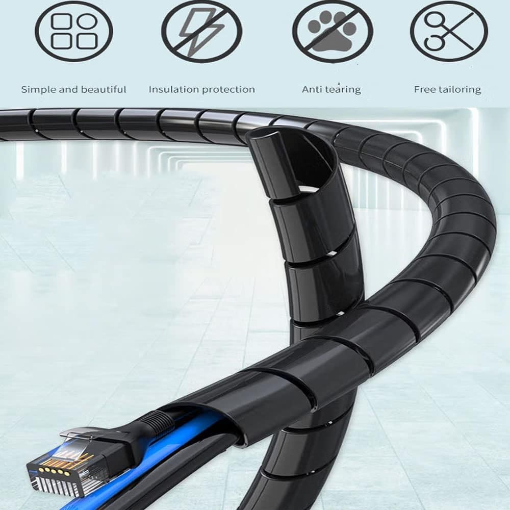 Spiral Cable Wrap - 20 Ft Cable Management Sleeve Organizer for Computer, Power,