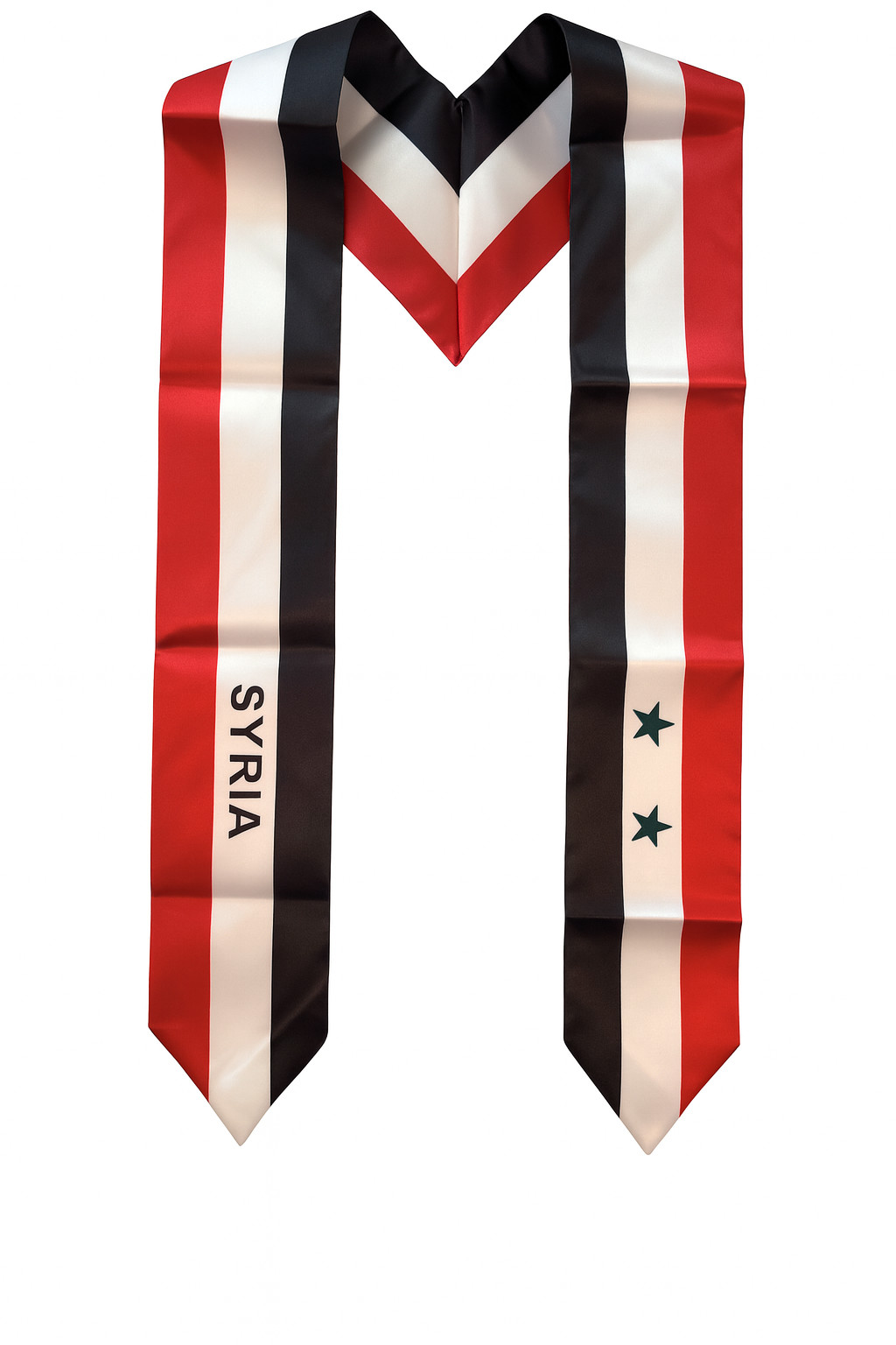 Premium Syria Flag Graduation Stole Sash International Student Unisex
