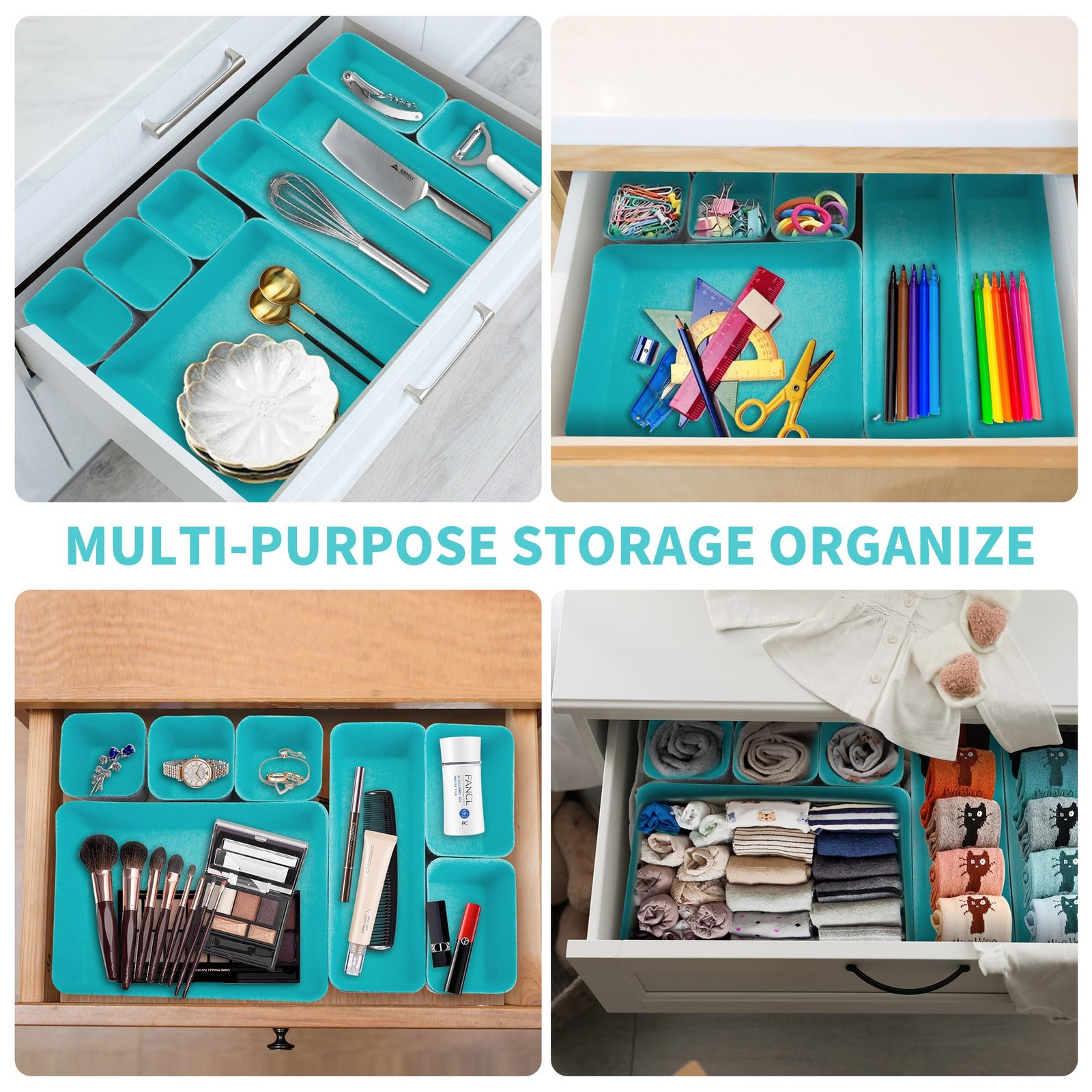 8pcs Drawer Organizers, Separators, Storage Box,Felt Storage Bins Inserts Too...