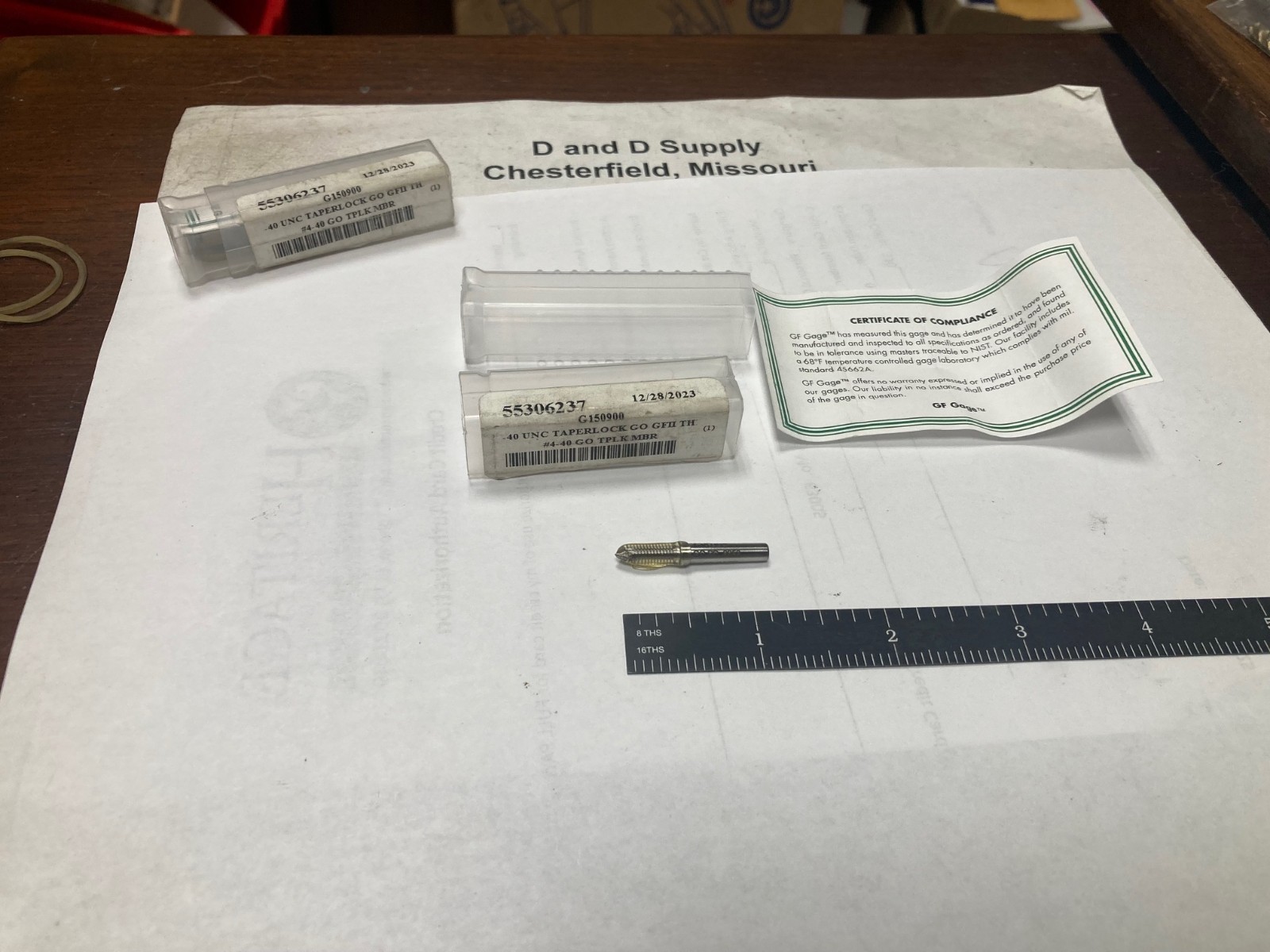 GF Gage G150900, #4-40, Taperlock "GO" Thread Gage, USA