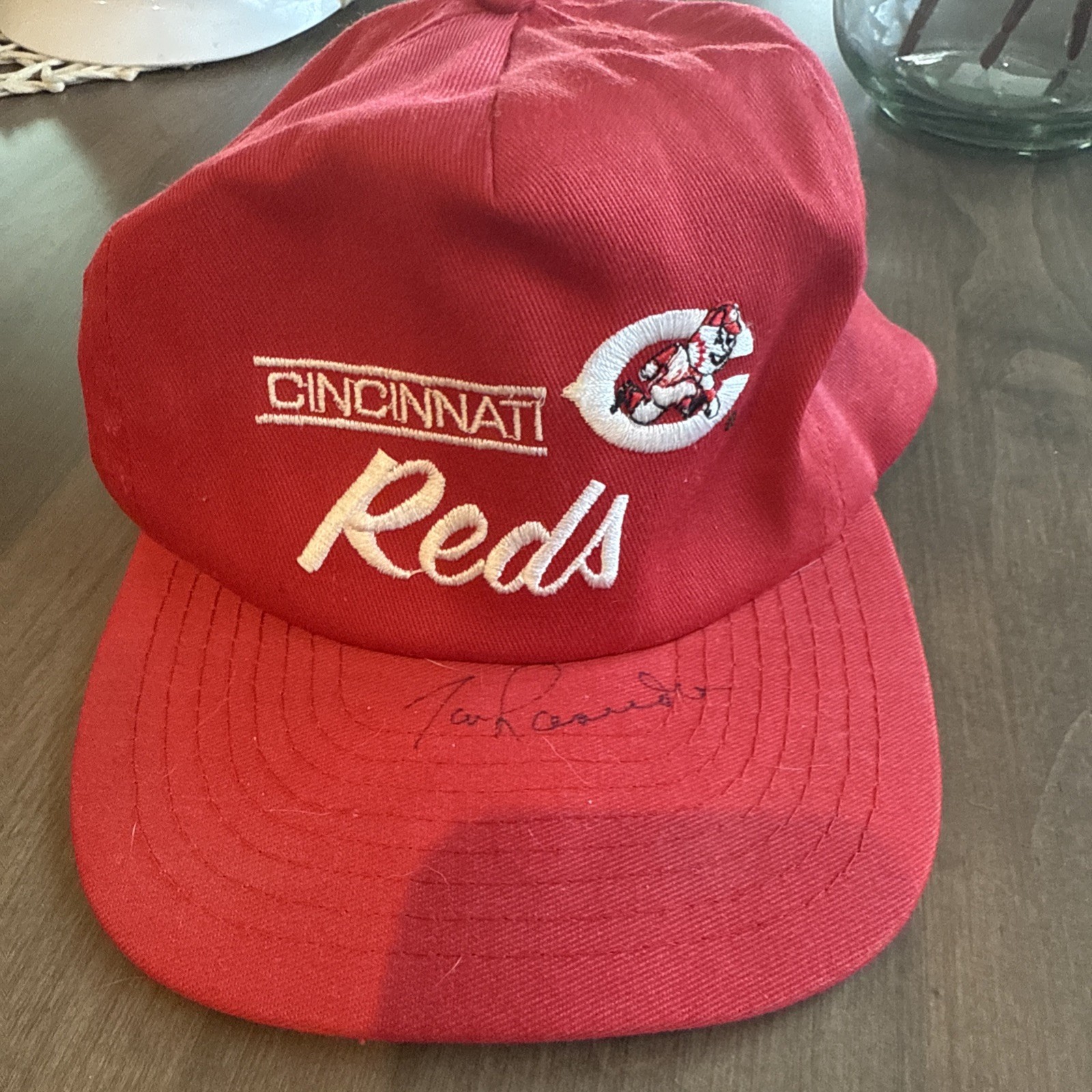 Tommy Lasorda Signed  cap hat Cincinnati Reds