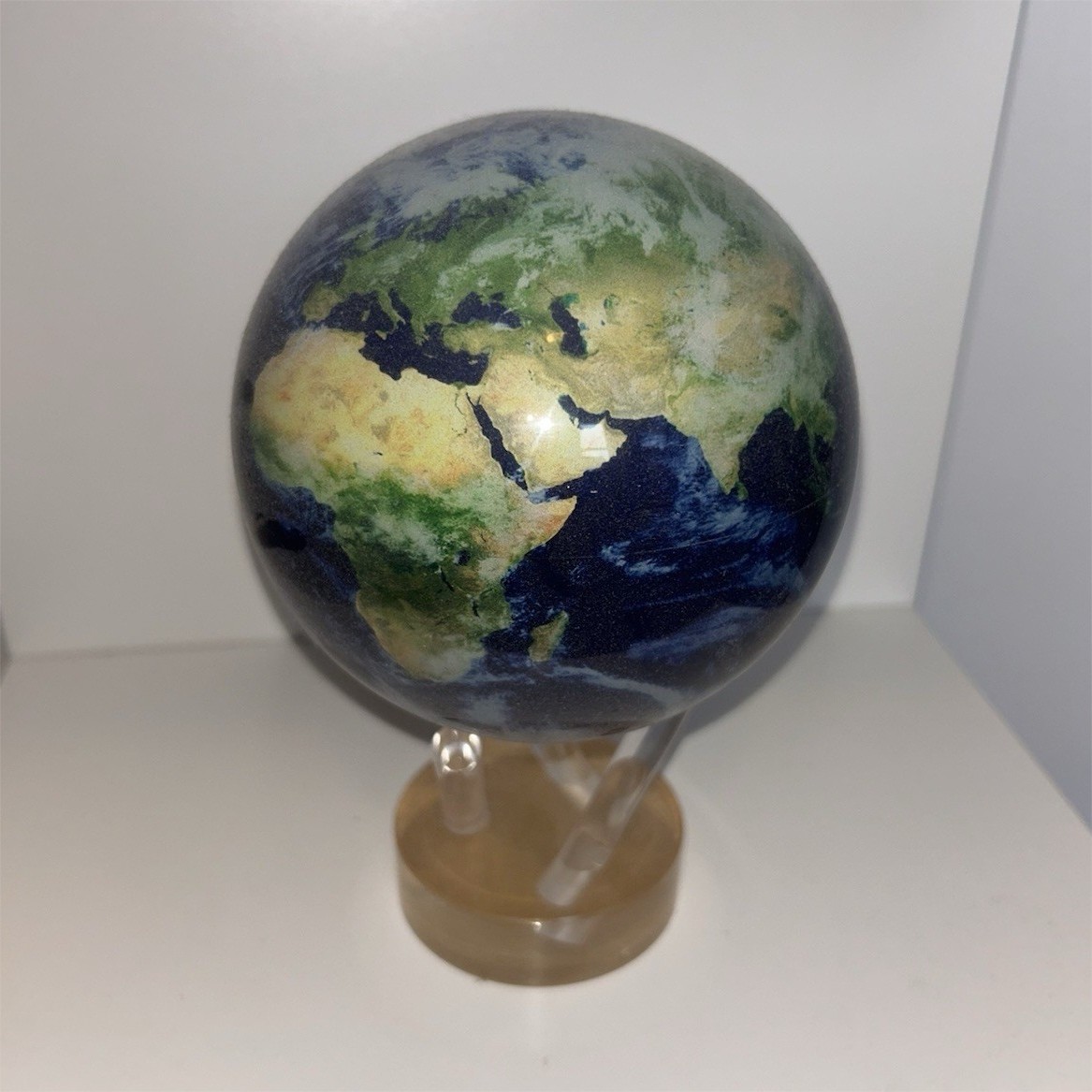 MOVA Rotating Tabletop Globe Modern Multicolor Acrylic Base Solar Powered Glossy