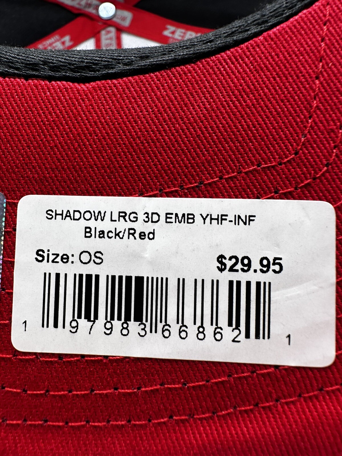 Zephyr Kids Baseball Cap Red Black One Size Adjust