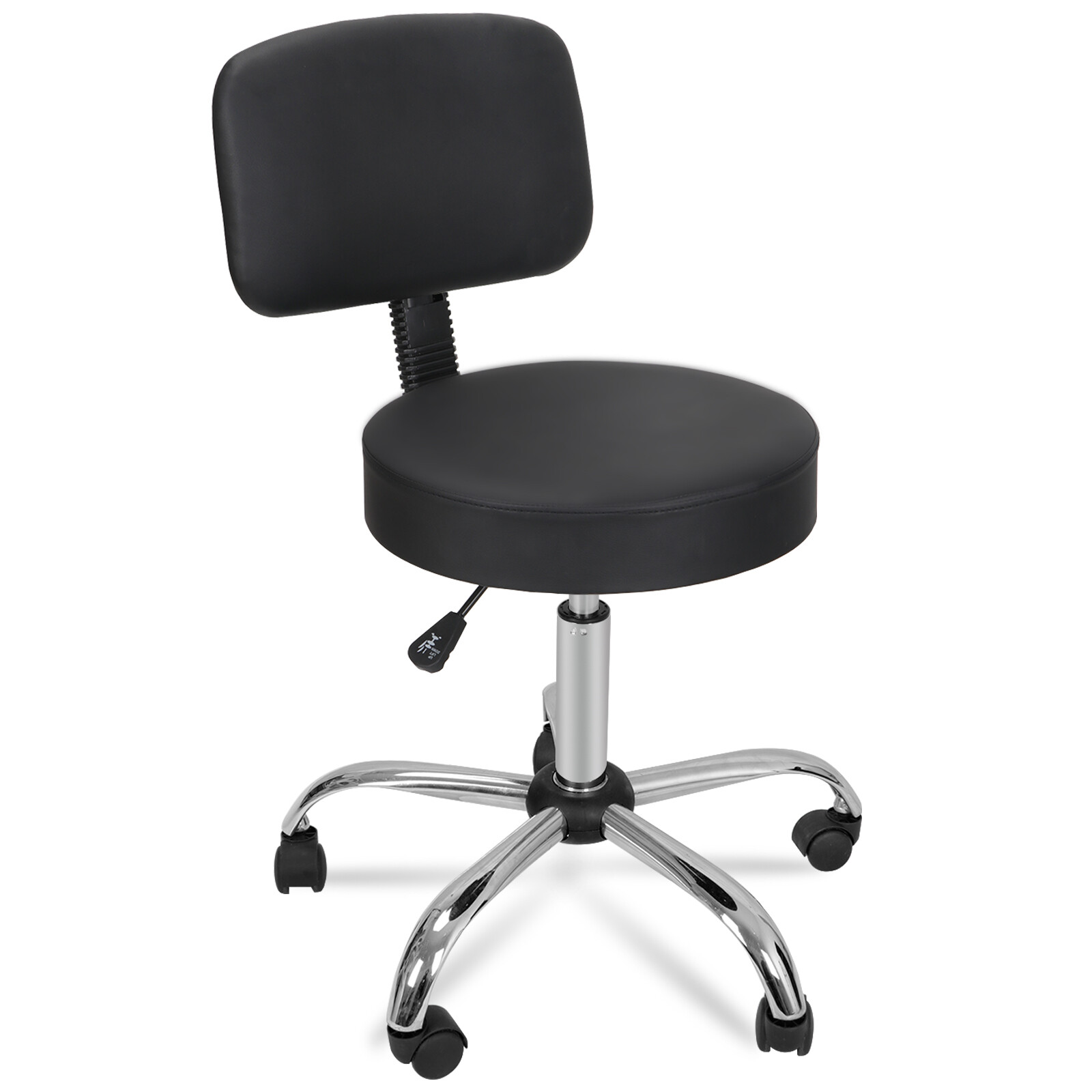 3X Adjustable Salon Stool Hydraulic Rolling Chair Facial Massage Spa W/Back Rest