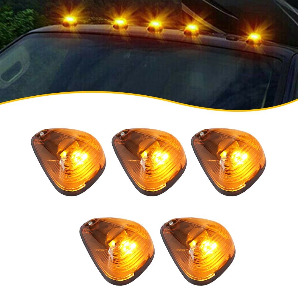 5X Amber Cab LED Rooftop Marker Light Kit 1999-2016 For Ford F250 F350 F450 F550