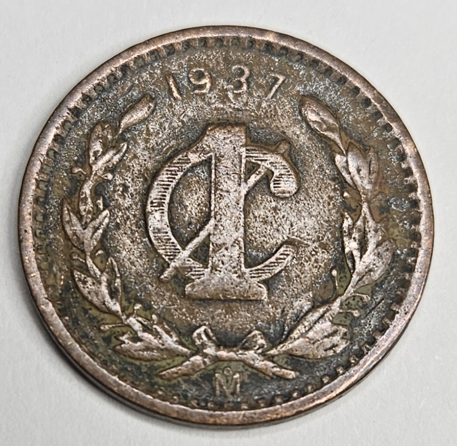 1937 Mexico 1 One Centavo - Circulated Mexican Bronze World Coin