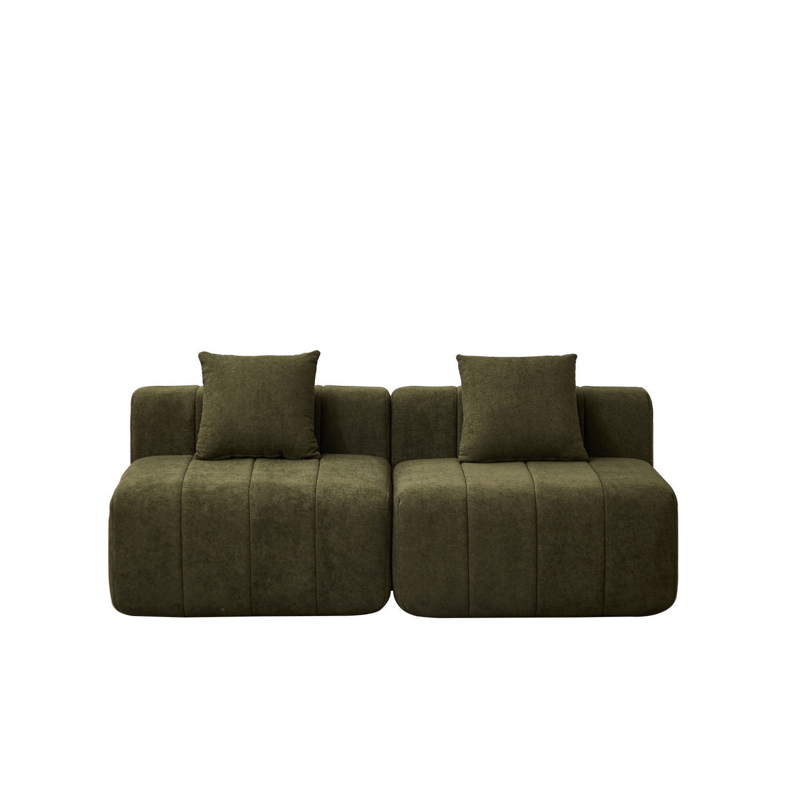 Chenille sectional sofa with 2 pillows,Symmetrical Modular Sofa Sectional for