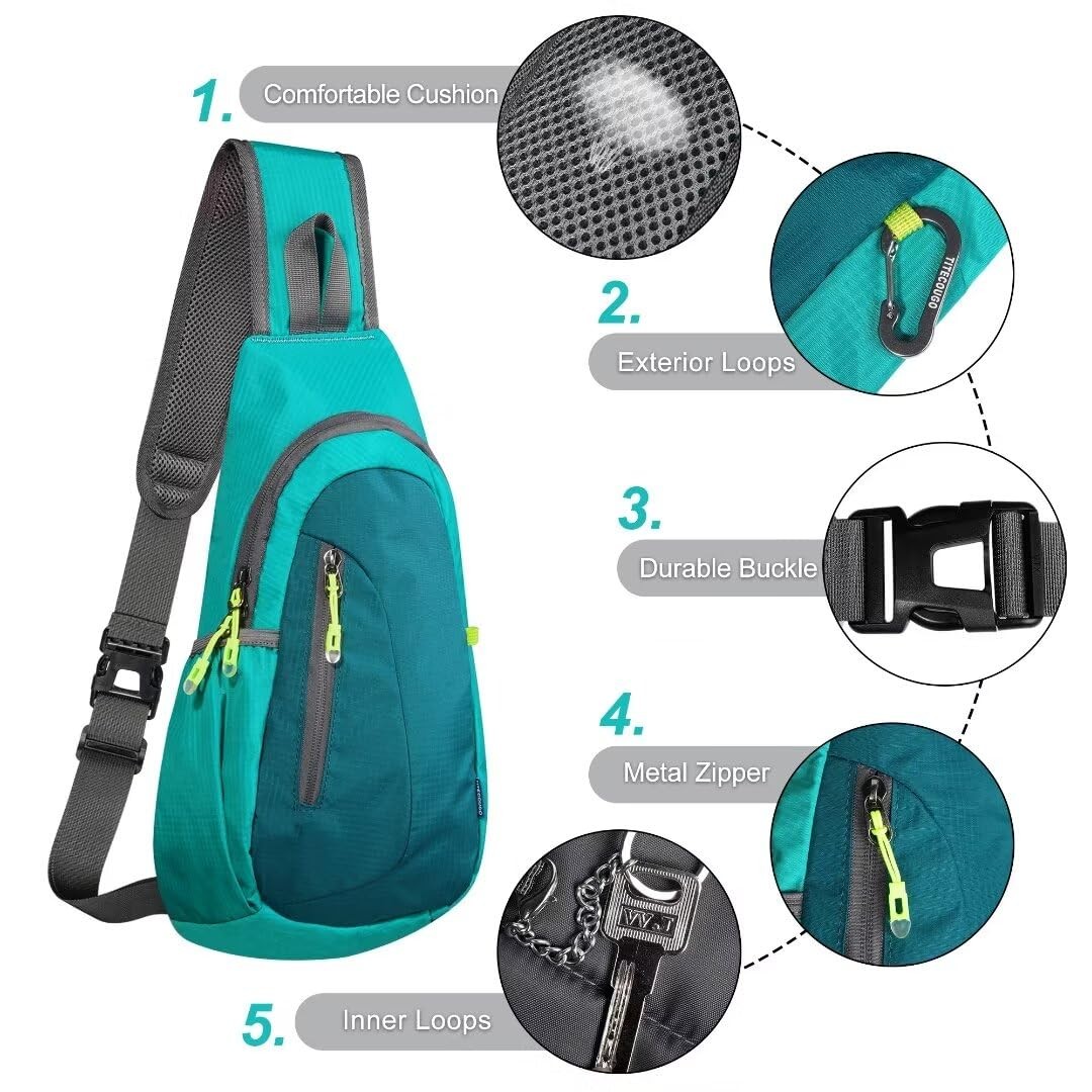 Crossbody Bag for Women Men Small Sling Bag Hiking Backpack Travel Shoulder B...