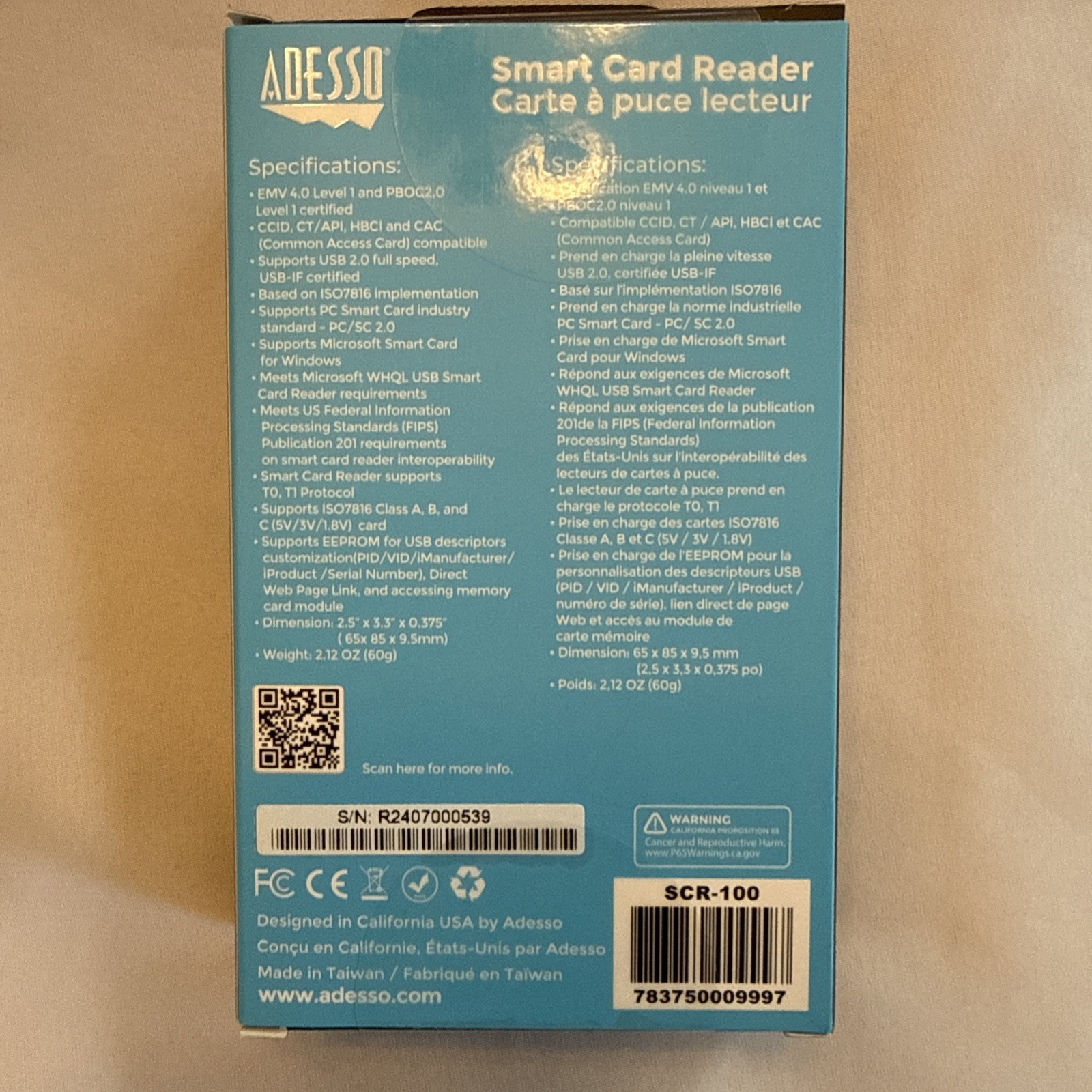 ADESSO Smart Card Reader SCR-100 NIB