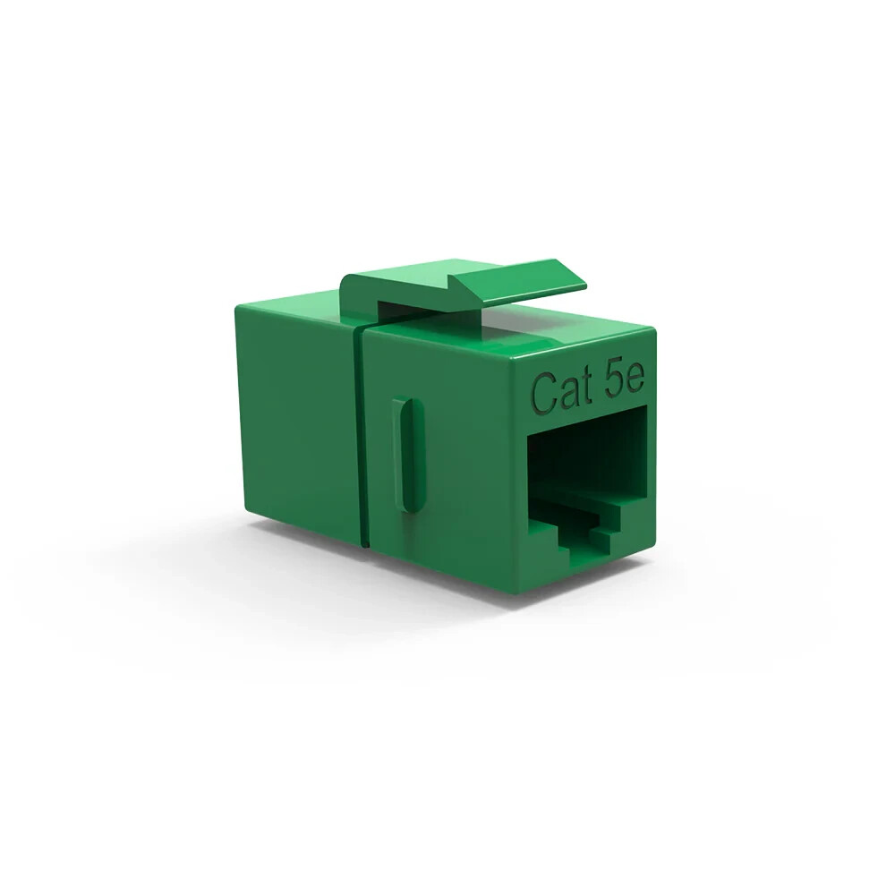 CAT5E Inline Coupler w/Keystone Latch Green