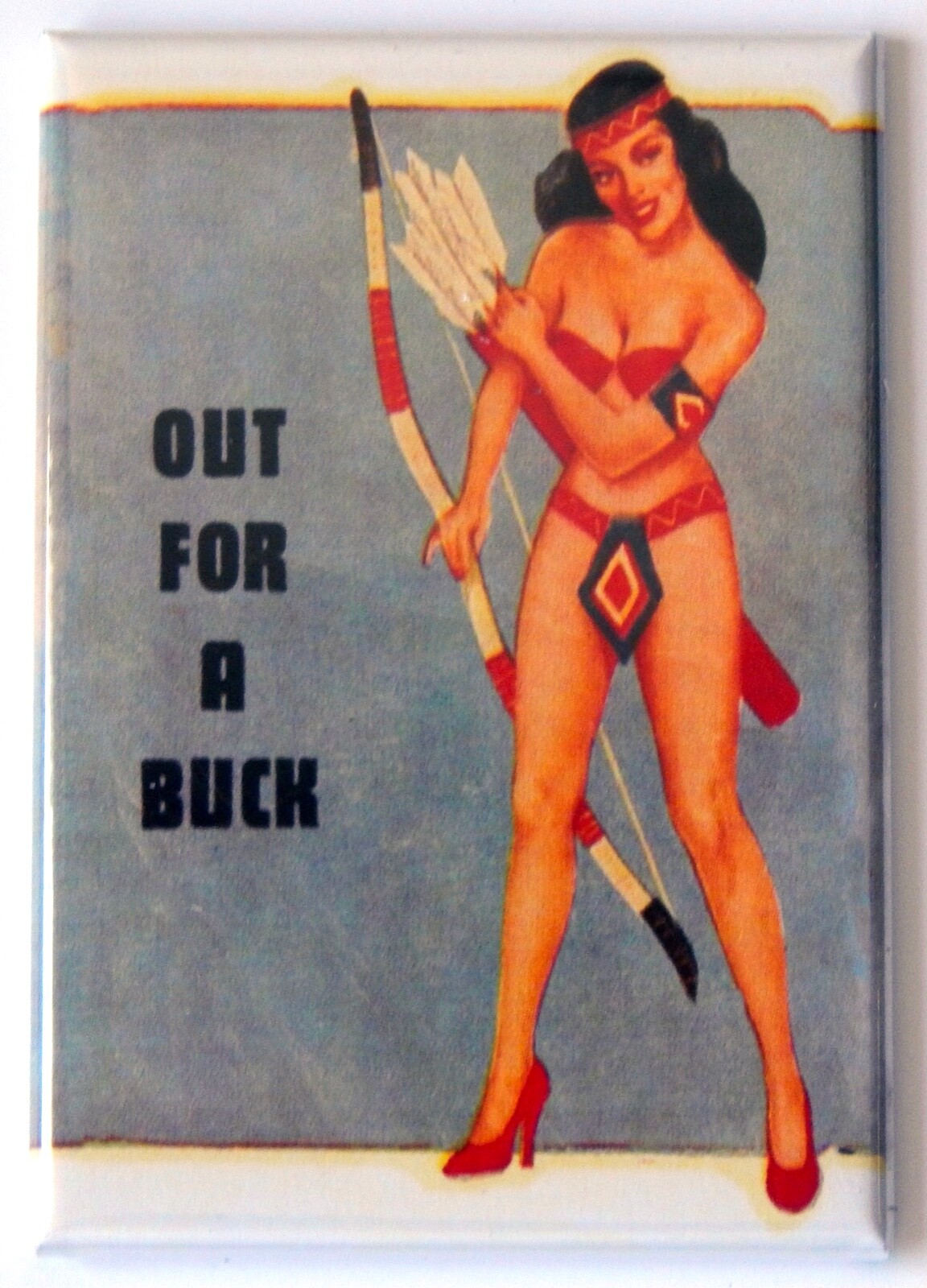 Sexy Hunting Woman FRIDGE MAGNET bow and arrow