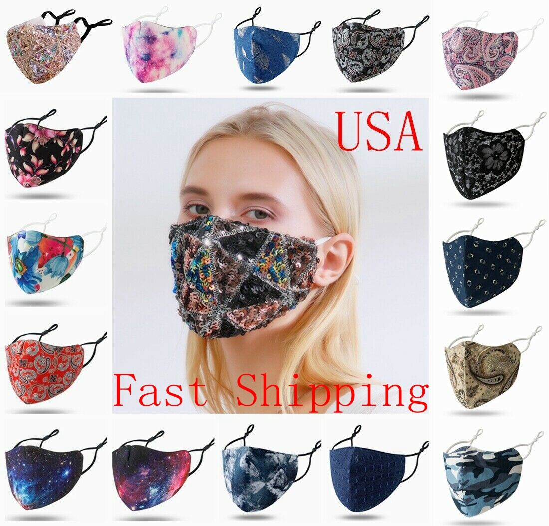 Fashion Face Mask Cloth Mouth Cover Covering Reusable Washable Breathable Unisex