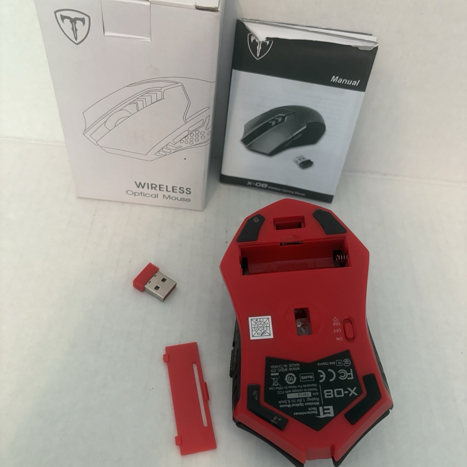 Easterntimes Tech X-08 Wireless Optical Mouse LED Lighting Black Red