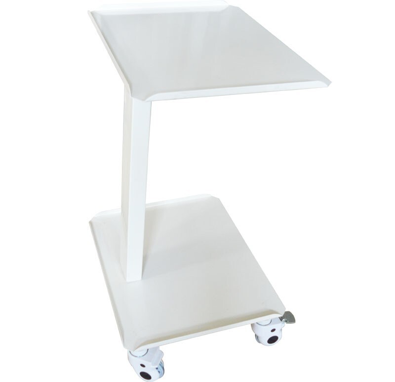 2 Layers All Metal Mobile Trolley Cart White Mobile Cart Desktop Mobile Cart wit