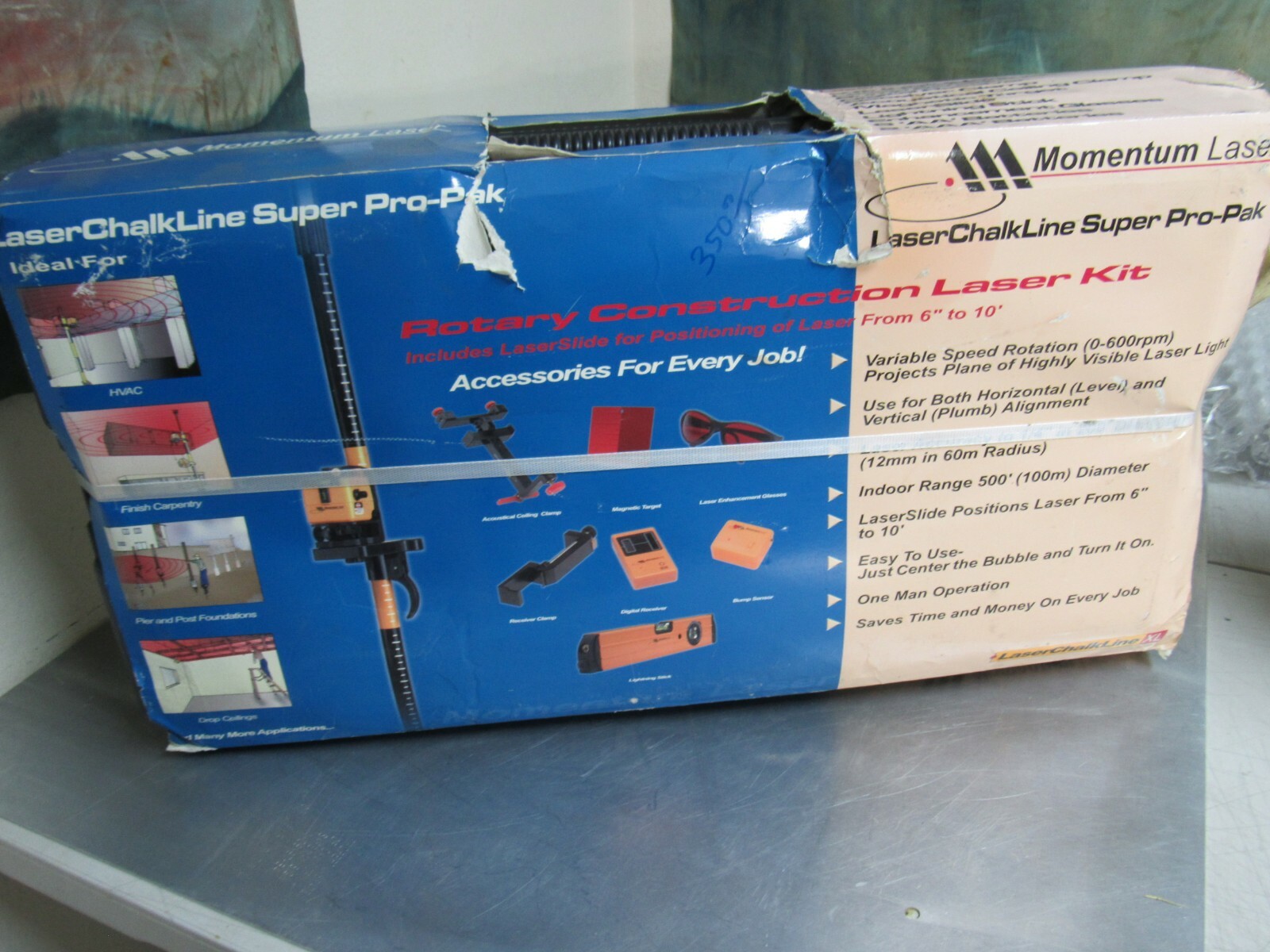 MOMENTUM LASER Laser Chalk Line XL Super Pro Pak Rotary Laser Kit