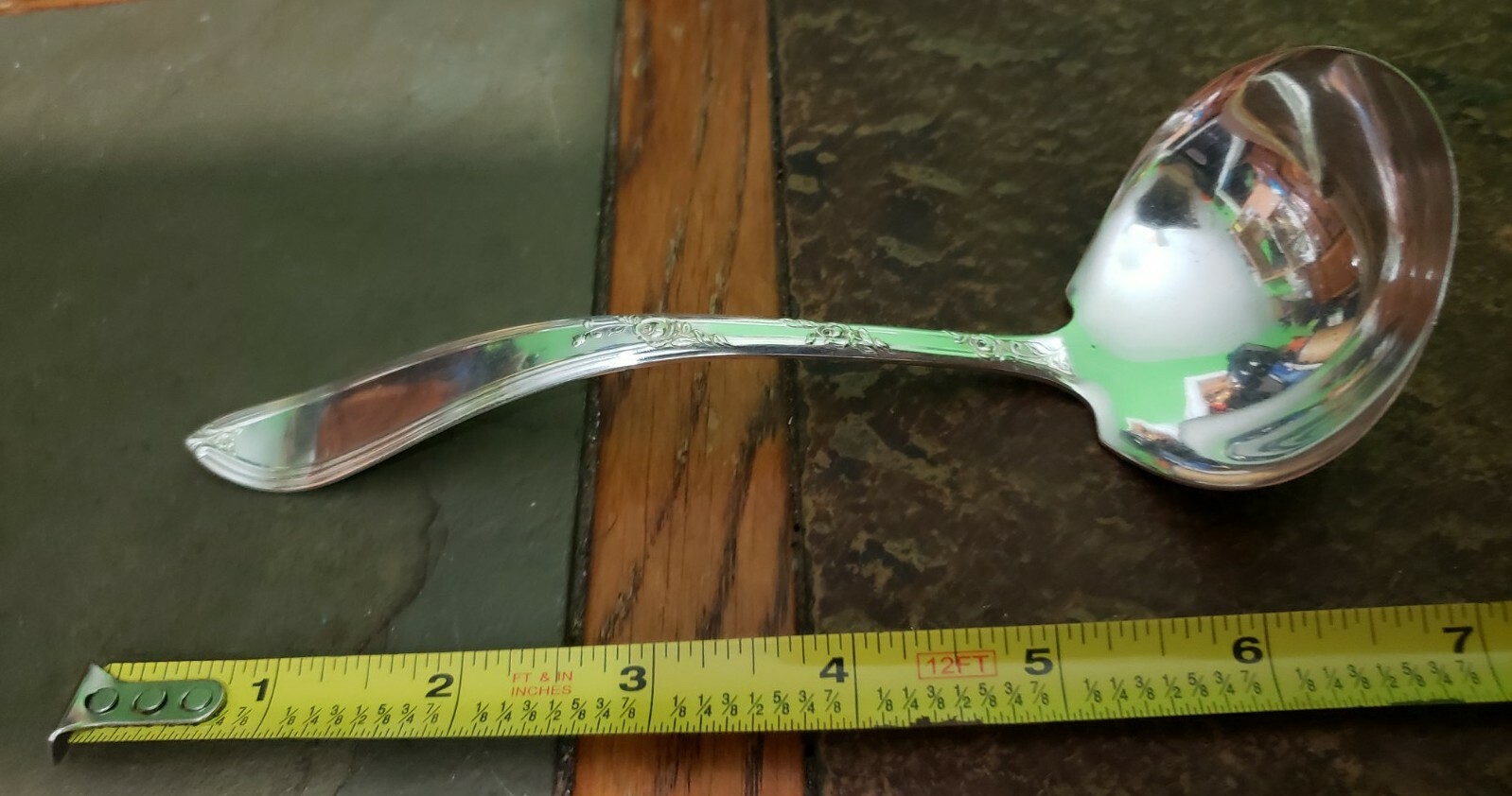 🔎STRADFORD ANTIQUE c1919 ROSEMARY PATTERN SILVERPLATED "7 1/8" GRAVY 🤎 LADLE