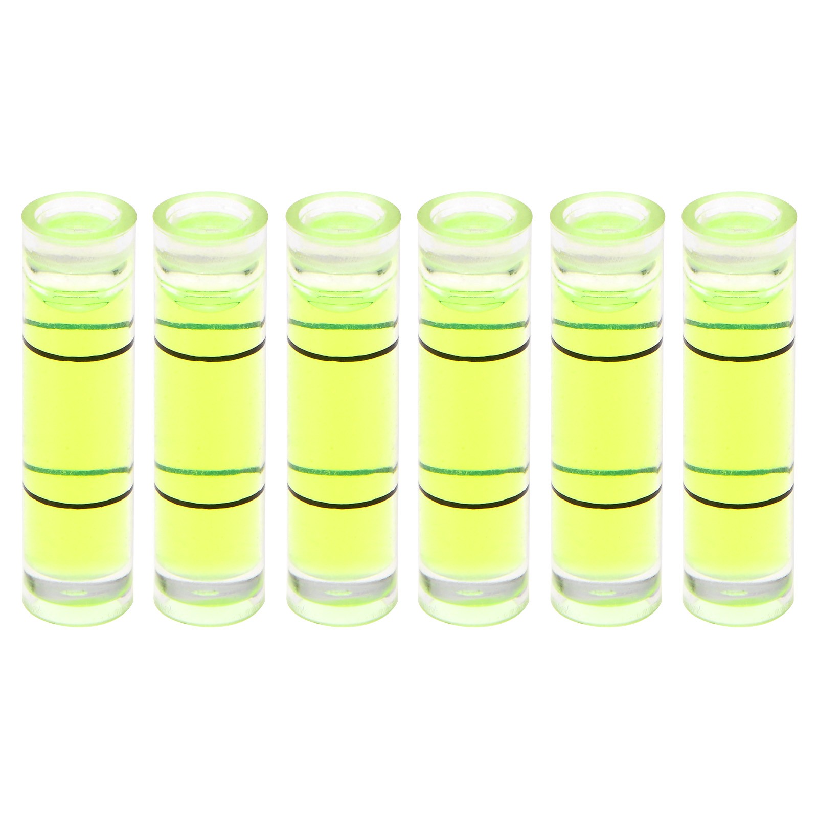 6pcs Small Cylindrical Bubble Level Vials 7x26.5mm Levels Measuring Tools