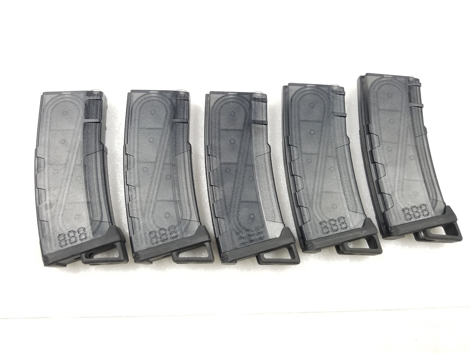5x Lancer Tactical High Speed 130rd Mid Cap Magazines for Airsoft AEG Smoke