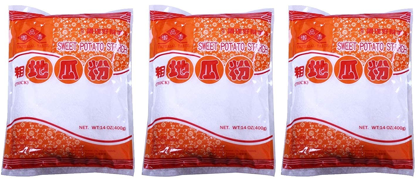 地瓜粉 粗 Sweet Potato Starch Powder -Thick - 14oz (3 Packs) 14 Ounce (Pack of 3)