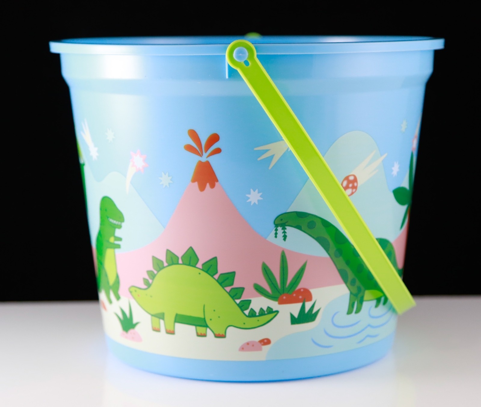 New Spritz Dinosaur Blue Bucket with Handle for Easter or Beach