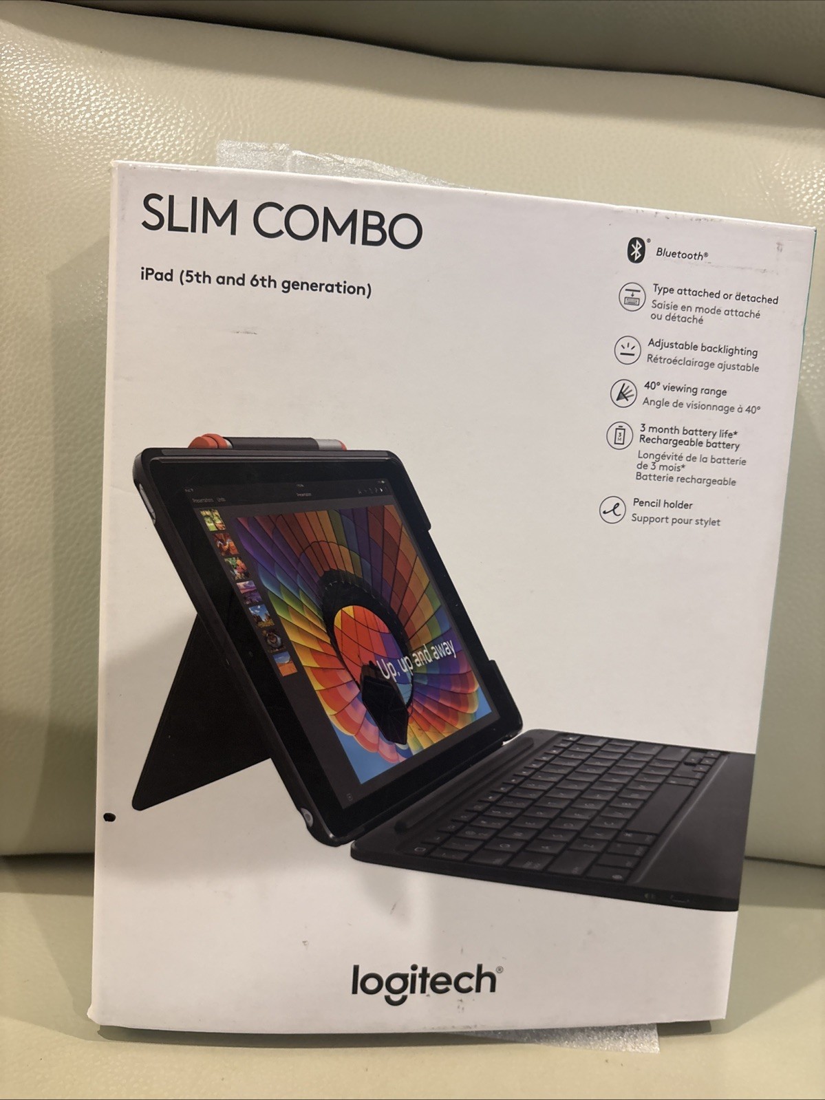 Logitech Slim Combo Keyboard Folio Case iPad 5th/6th Gen Black Backlit