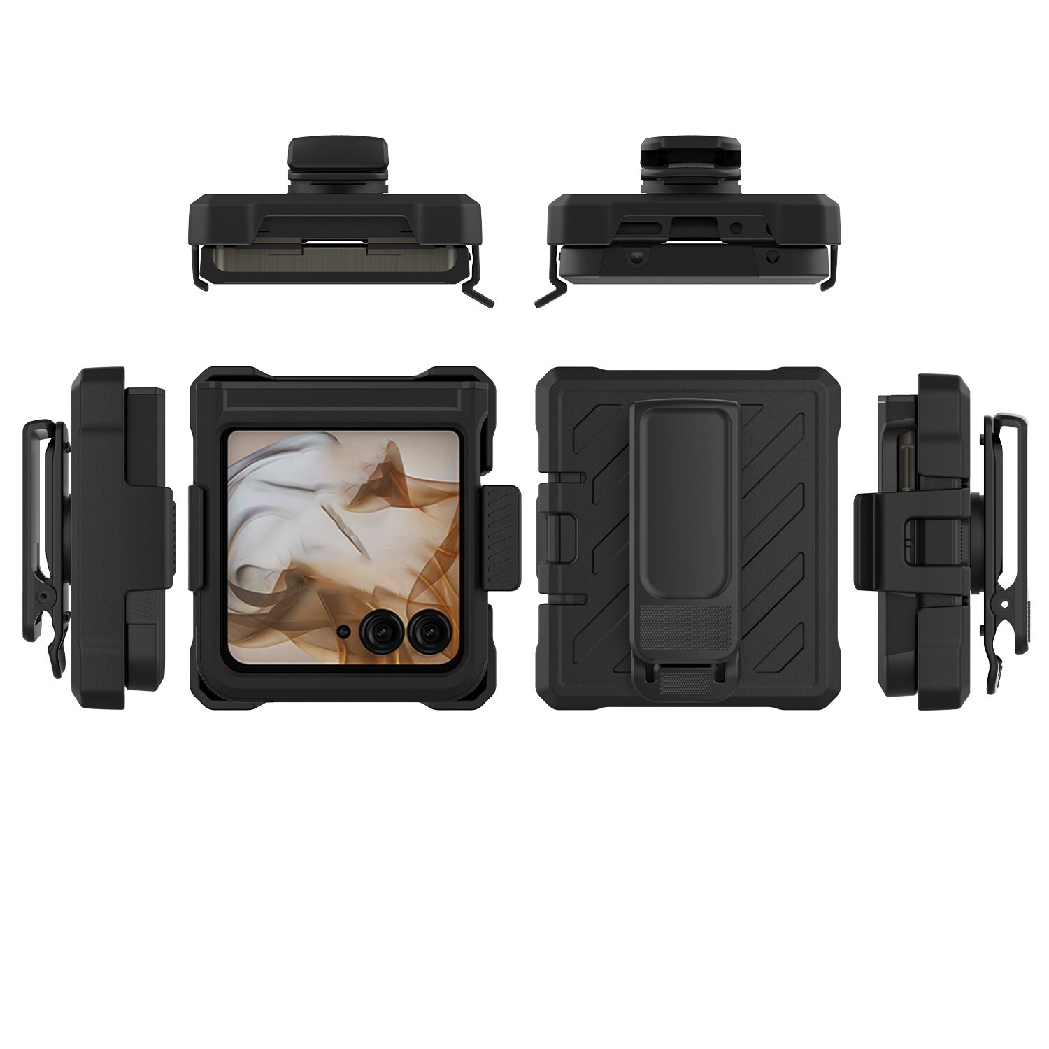 For Motorola Razr 2024 2025 Noble Hybrid Armor Case w/Belt Clip Holster Cover