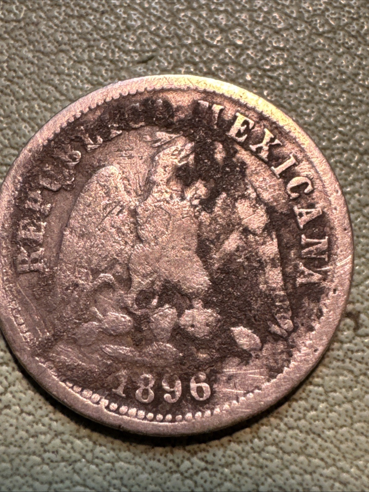1896 CnM MEXICO SILVER 10 CENTAVOS COIN