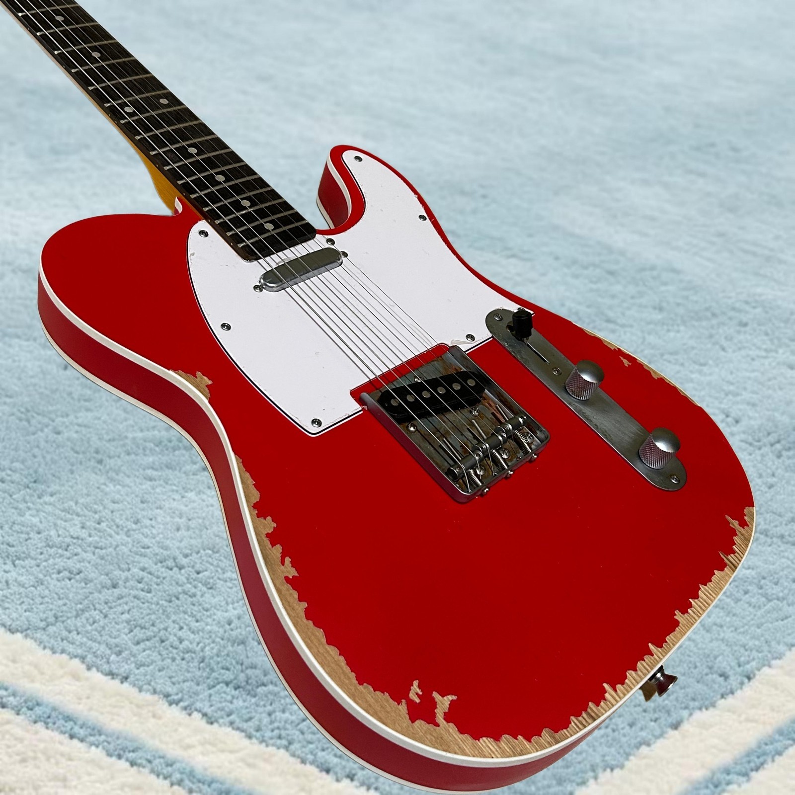 Aged Tele Electric Guitar Double Binding Rosewood Fretboard Alder Body 21 Frets