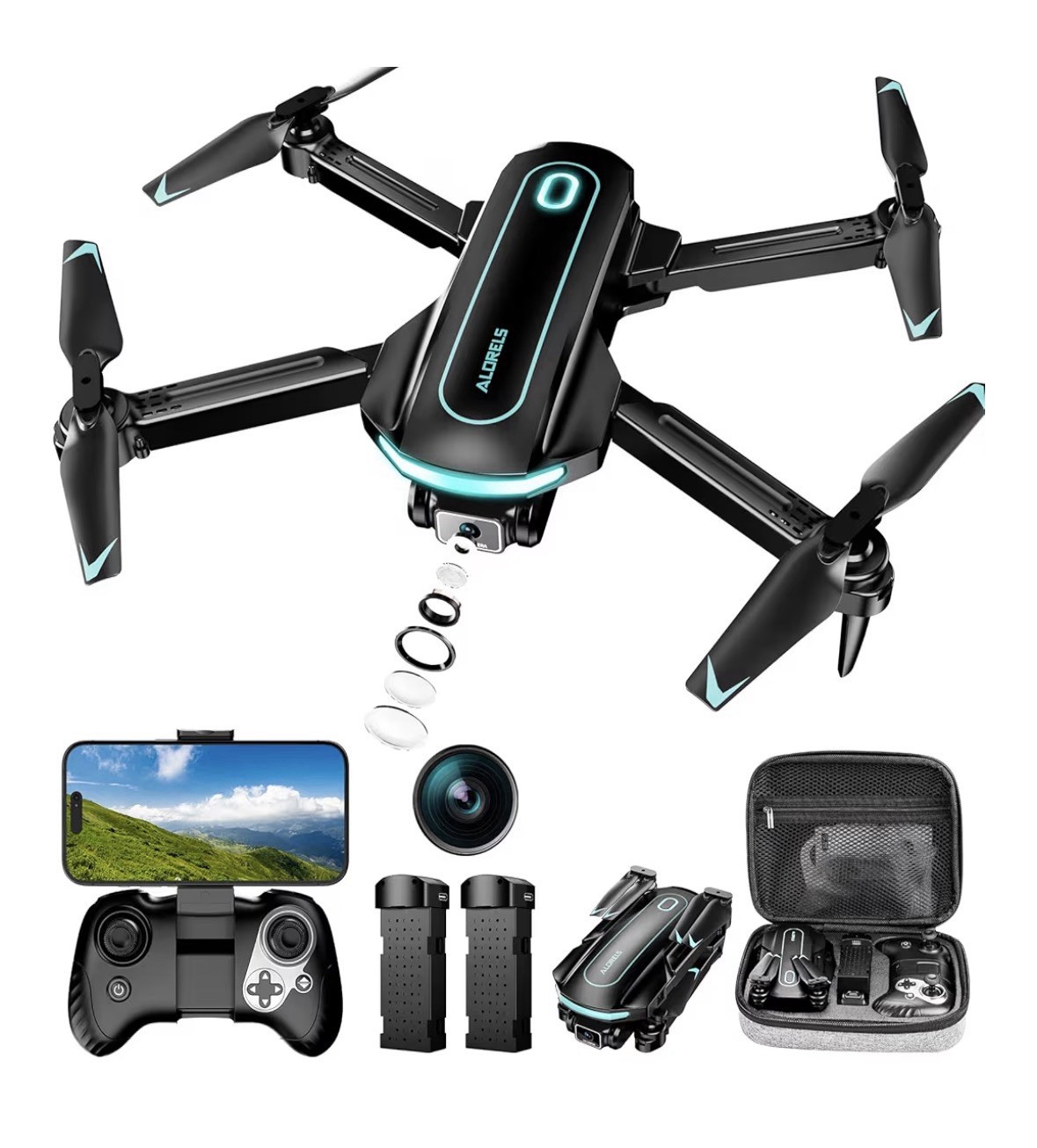 ALORELS 1080P Foldable Mini Drone with Camera, BRAND NEW, UNUSED!