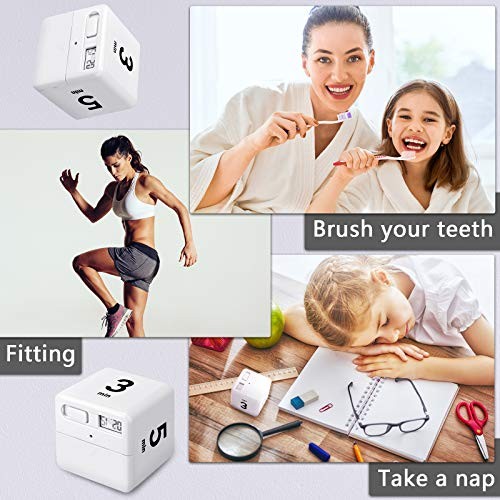 Weewooday 2 Pieces Cube Productivity Timer Flip Gravity Sensor Flip Countdown
