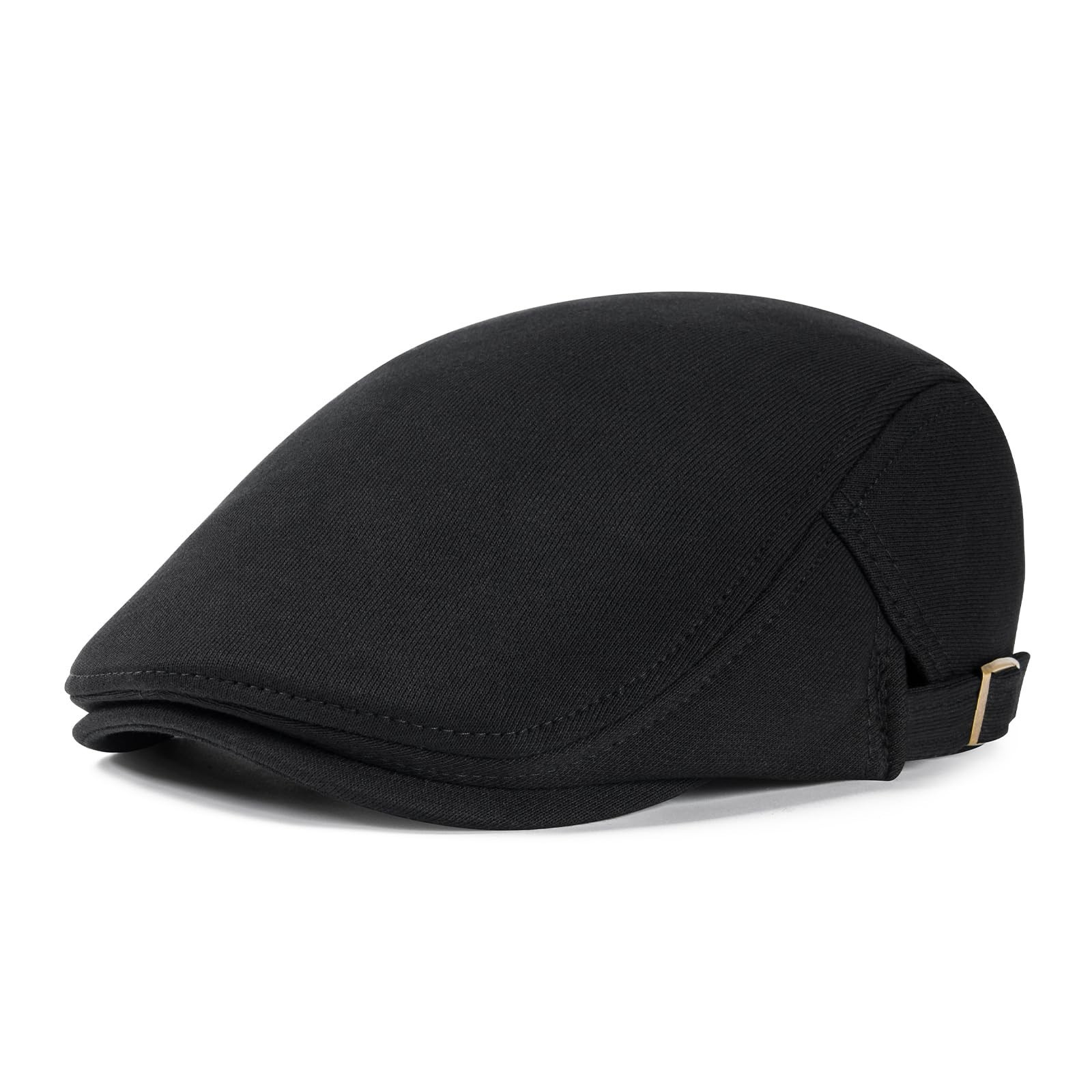VOBOOM Men Newsboy Cap Cotton Flat Ivy Gatsby Driving Hat One Size Black