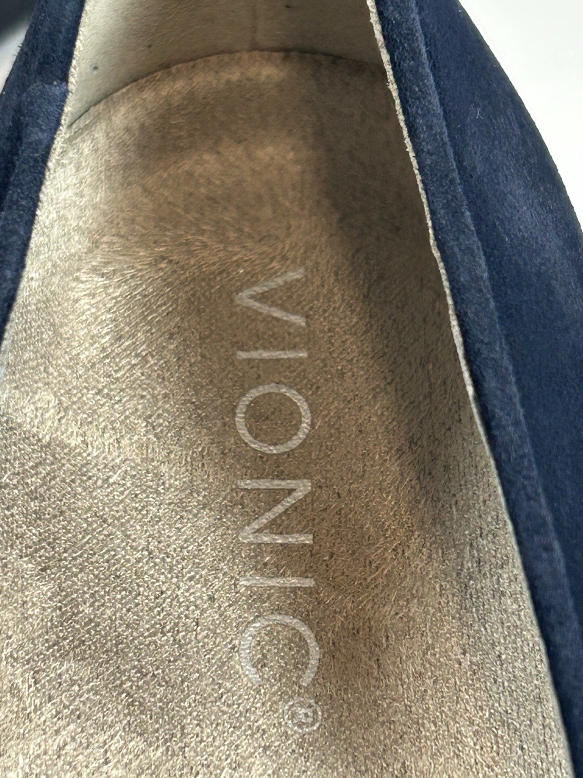 Vionic Women’s Willa Wedge Loafer Navy Blue Suede Size 7 NEW WOB