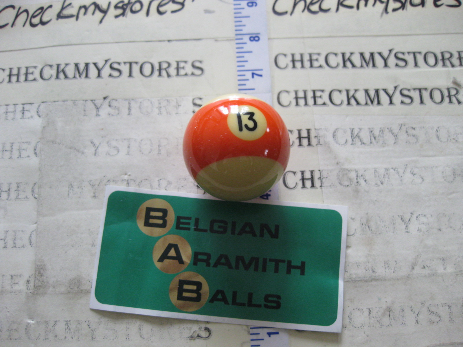VINTAGE  ARAMITH # 13 BALL  BILLIARD BALL MADE IN BELGIUM 2 1/4" 6OZ.OR 170GRM,.