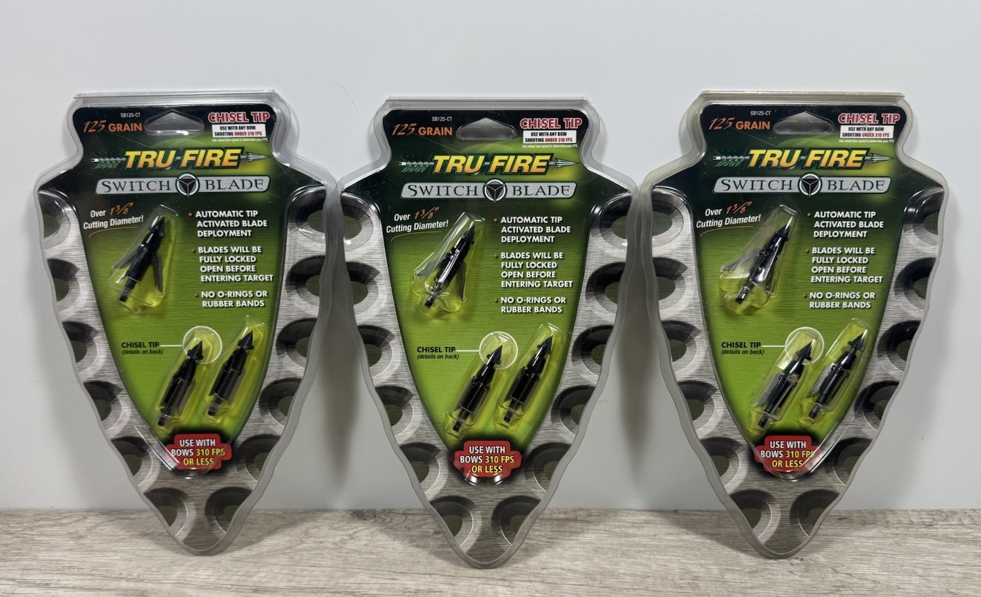 Lot of 3 Packs Tru-Fire Switchblade Mechanical Broadheads 125gr 3-Pack SB125-CT
