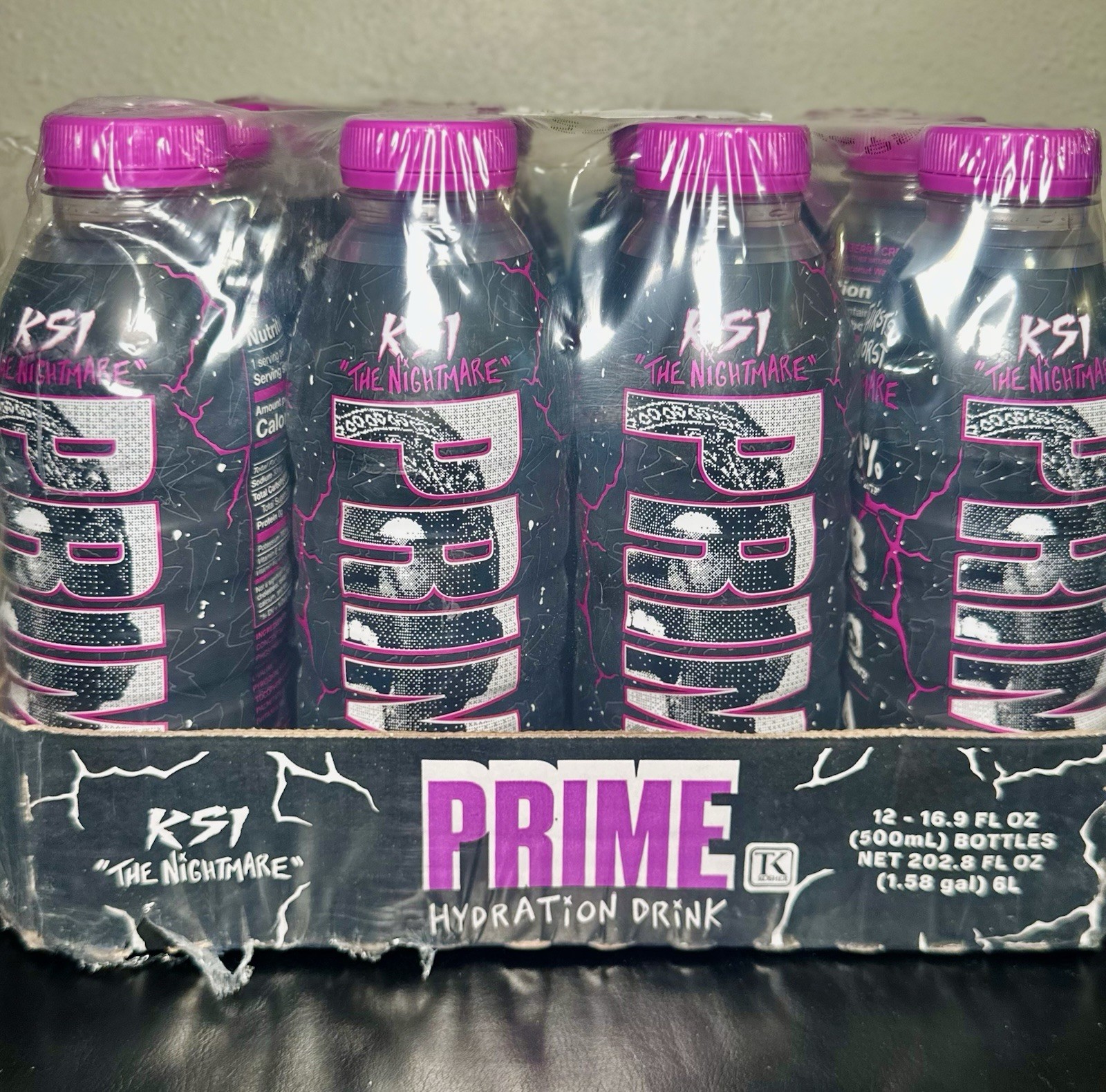 3pk• NEW KSI “THE NiGHTMARE” PRIME Hydration Strawberry Cream x4