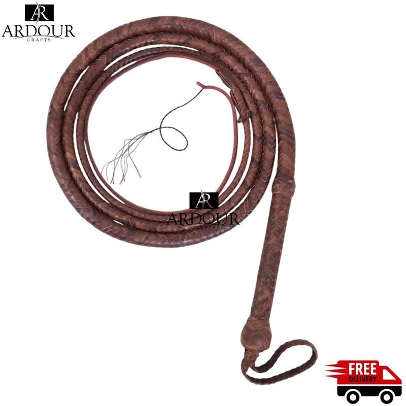 Real Leather Bullwhip 4–16 Feet Handmade 16 Plait Braided Bull whip Heavy Duty
